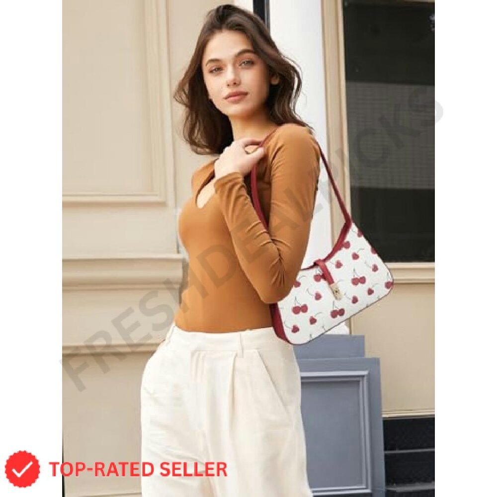 Vegan Leather Hobo Shoulder Bag Adjustable Strap Chic Minimal Elegant Crescent - Picture 4 of 8